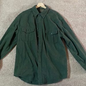 Forest Green chamois cloth button up
